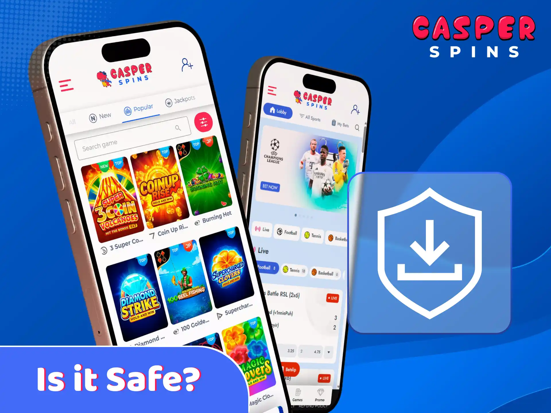 Learn about the safety of downloading the Casper Spins APK file.
