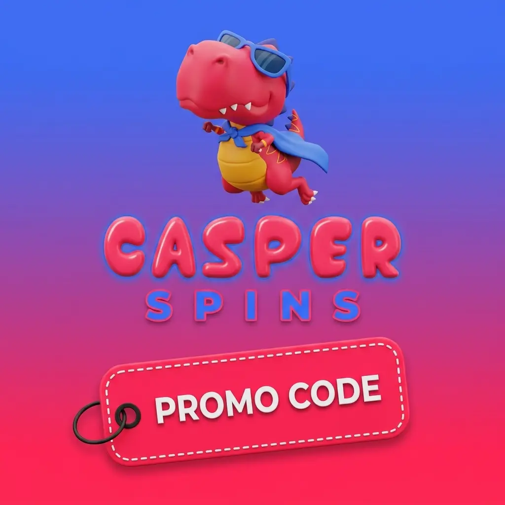 Casper Spins promo codes table showing CASPERWELCOME and CASPERRELOAD bonus offers for new and existing players
