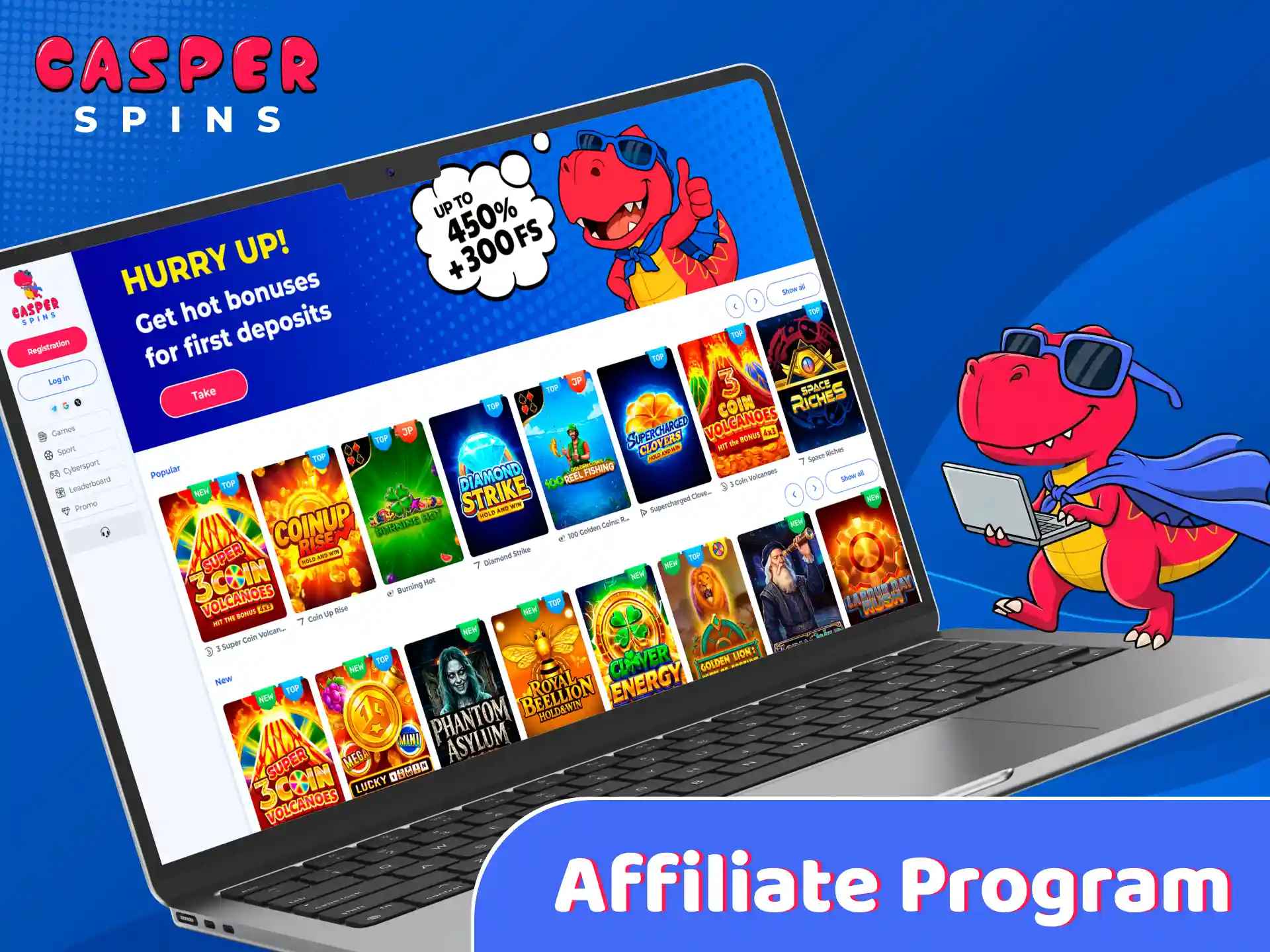 Join the Casper Spins affiliate programme to earn referral commissions.