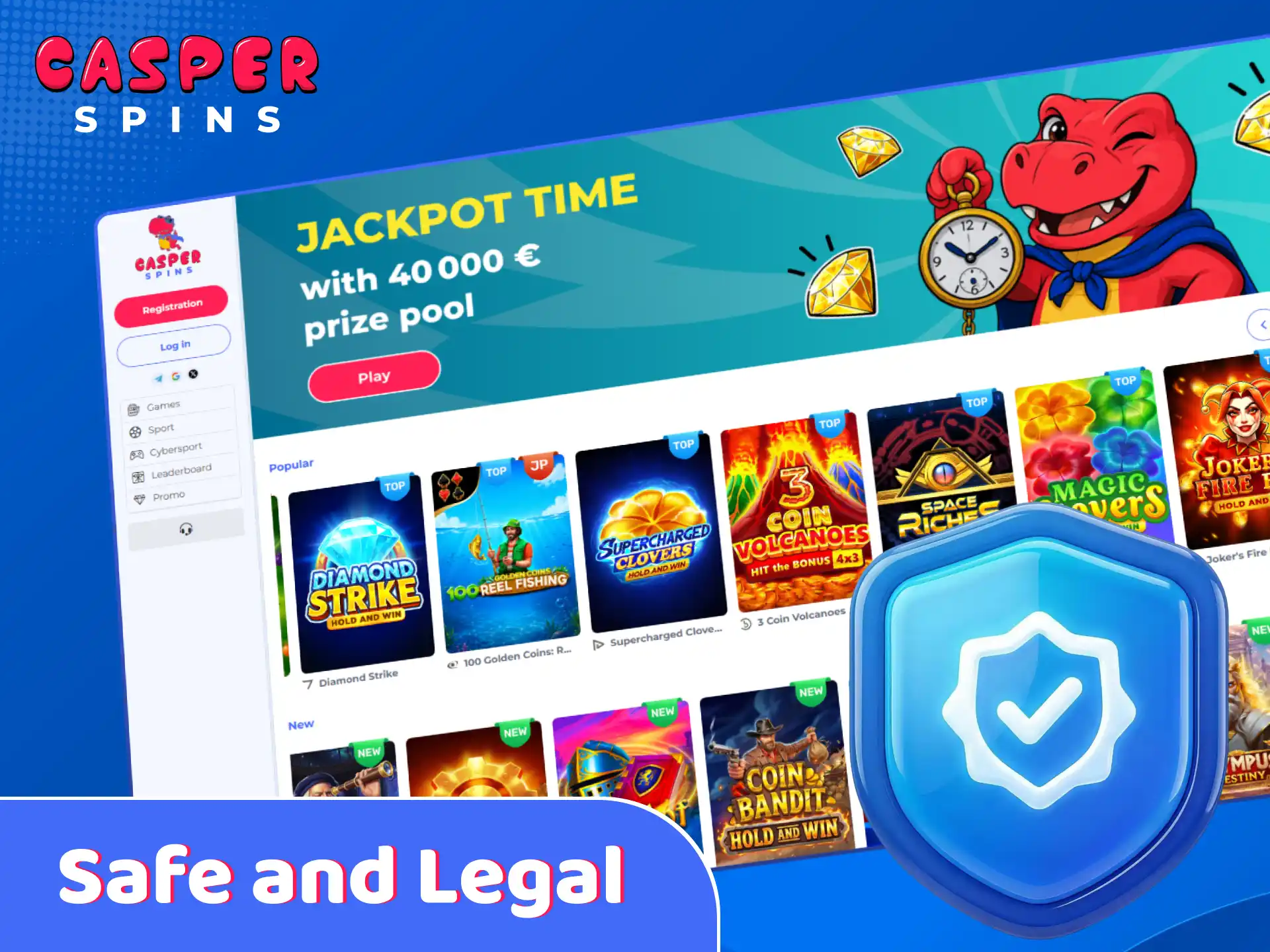 Check the legal status and safety features of Casper Spins UK.