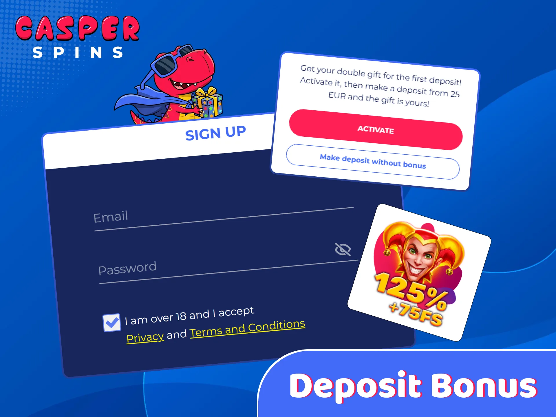 Claim the first deposit bonus for new players at Casper Spins.