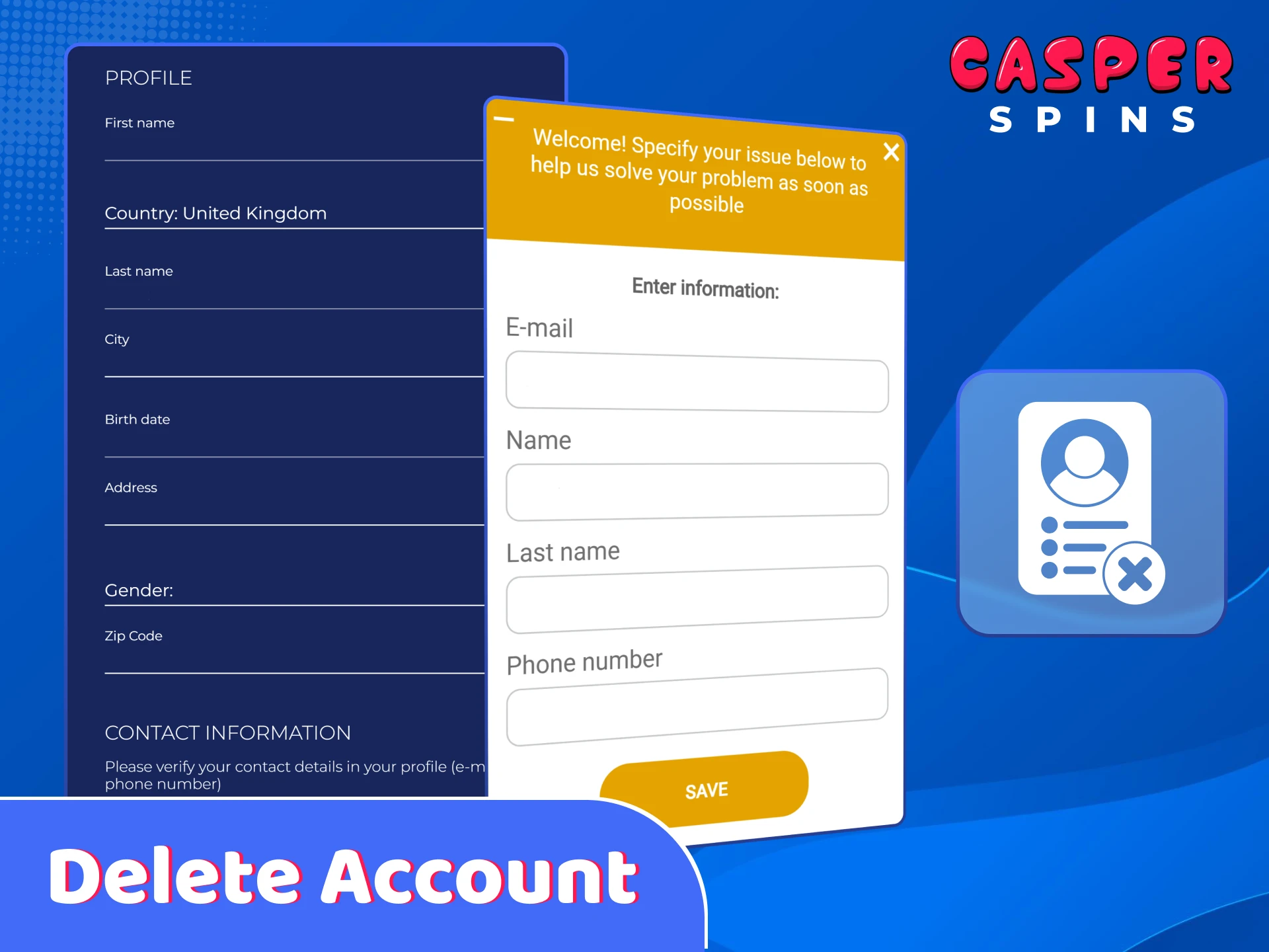 Learn how to delete your Casper Spins account if needed.