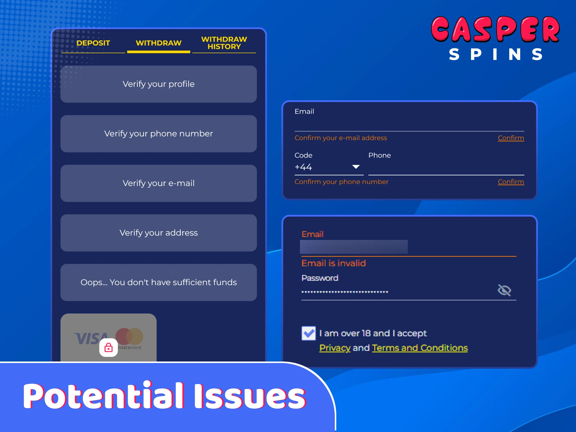 Learn how to fix potential issues when registering a Casper account.